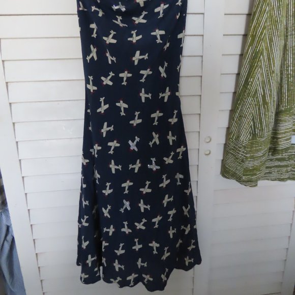 Navy Blue Printed Women's Dress - Picture 2 of 7